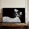 DIY Pearl Painting Rose Girl for Home Wall Decor with Frame(20x30cm)
