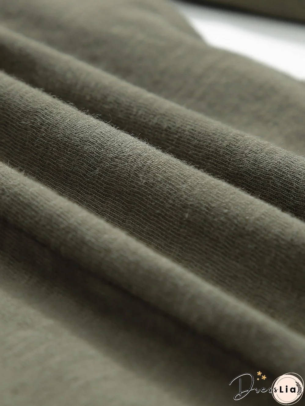 Green Classic Round Neck Long Sleeve Sweatshirt