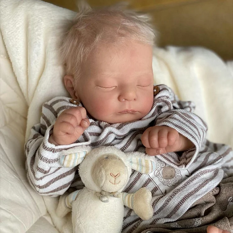 Reborn Baby Doll Boy Named Blake 17" Cute Lifelike Handmade Sleeping Baby Doll