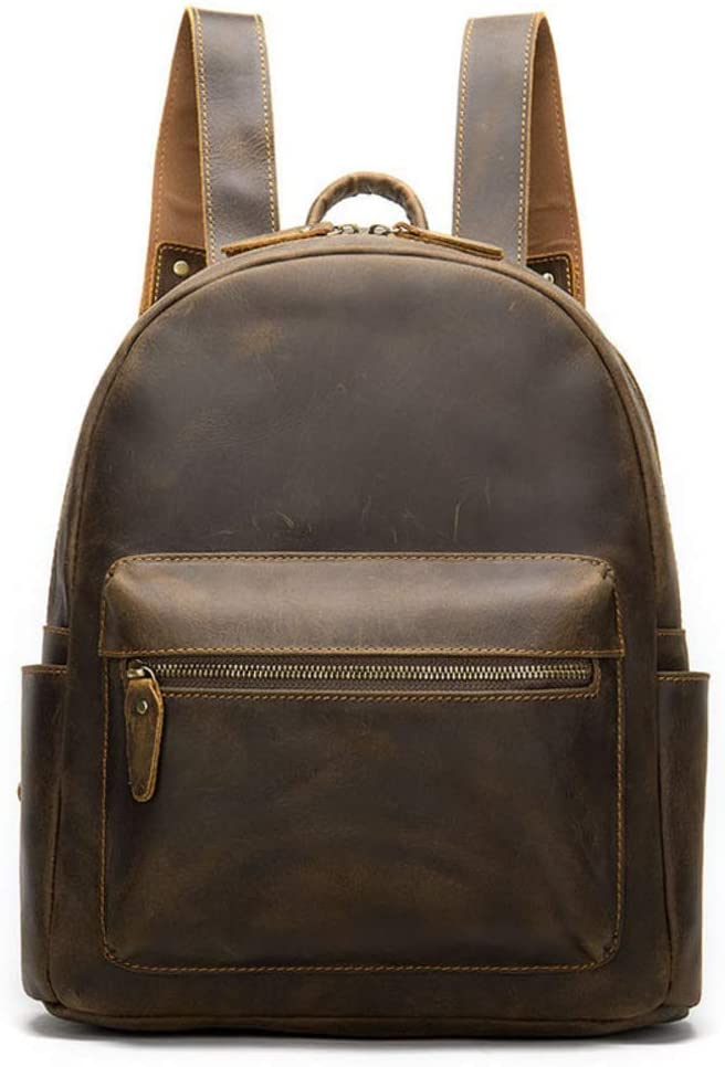 Leather Backpack Men Women Vintage Laptop Crazy Horse Leather Backpacks for School Bag Travel Backpack Male Bag