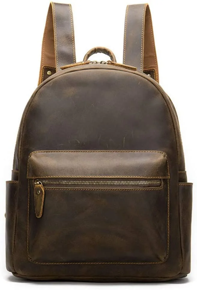 Leather Backpack Men Women Vintage Laptop Crazy Horse Leather Backpacks for School Bag Travel Backpack Male Bag