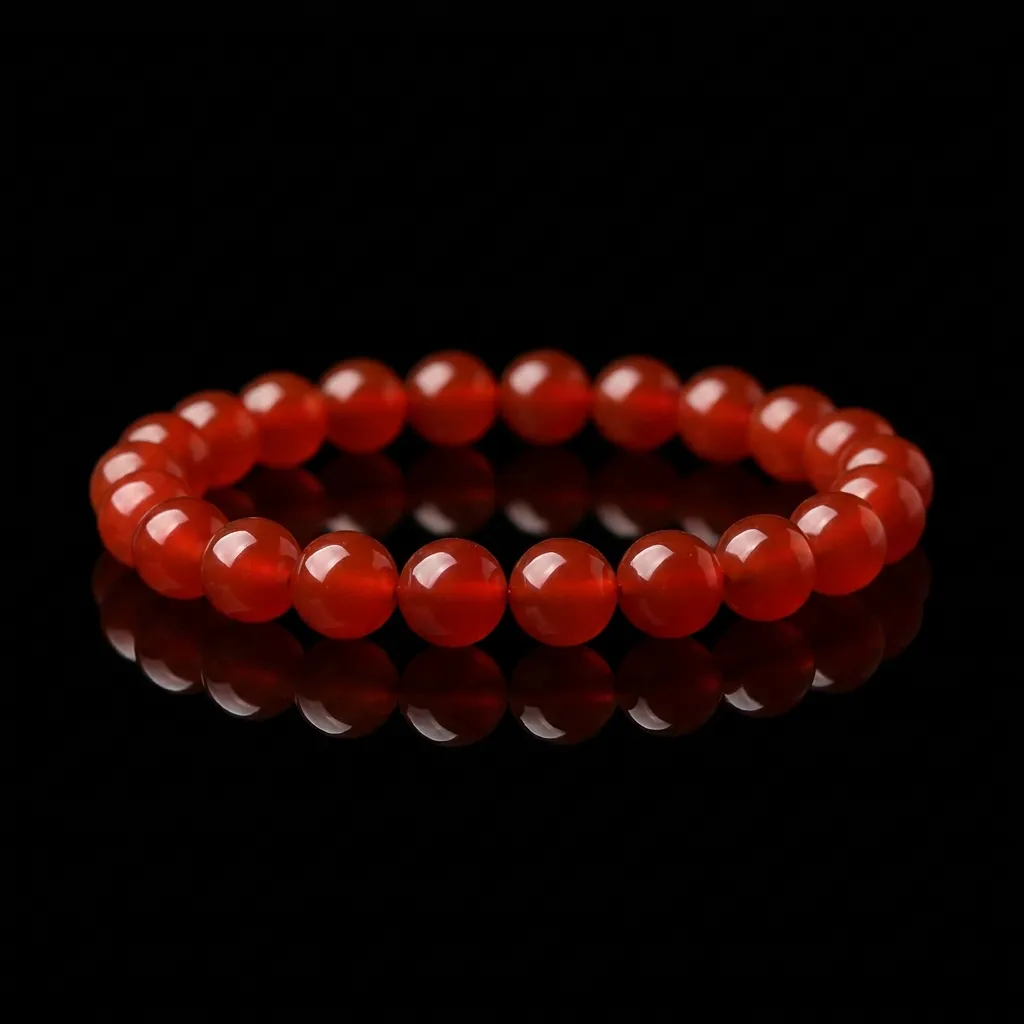 JiStones Serene Crimson Agate Bracelet | Natural Gemstone for Vitality & Balance