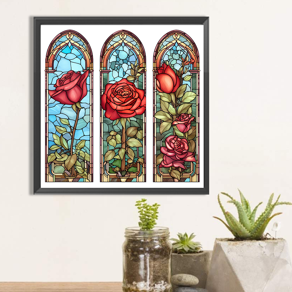 Stained Glass Rose - Full Round - Diamond Painting (40*40cm)