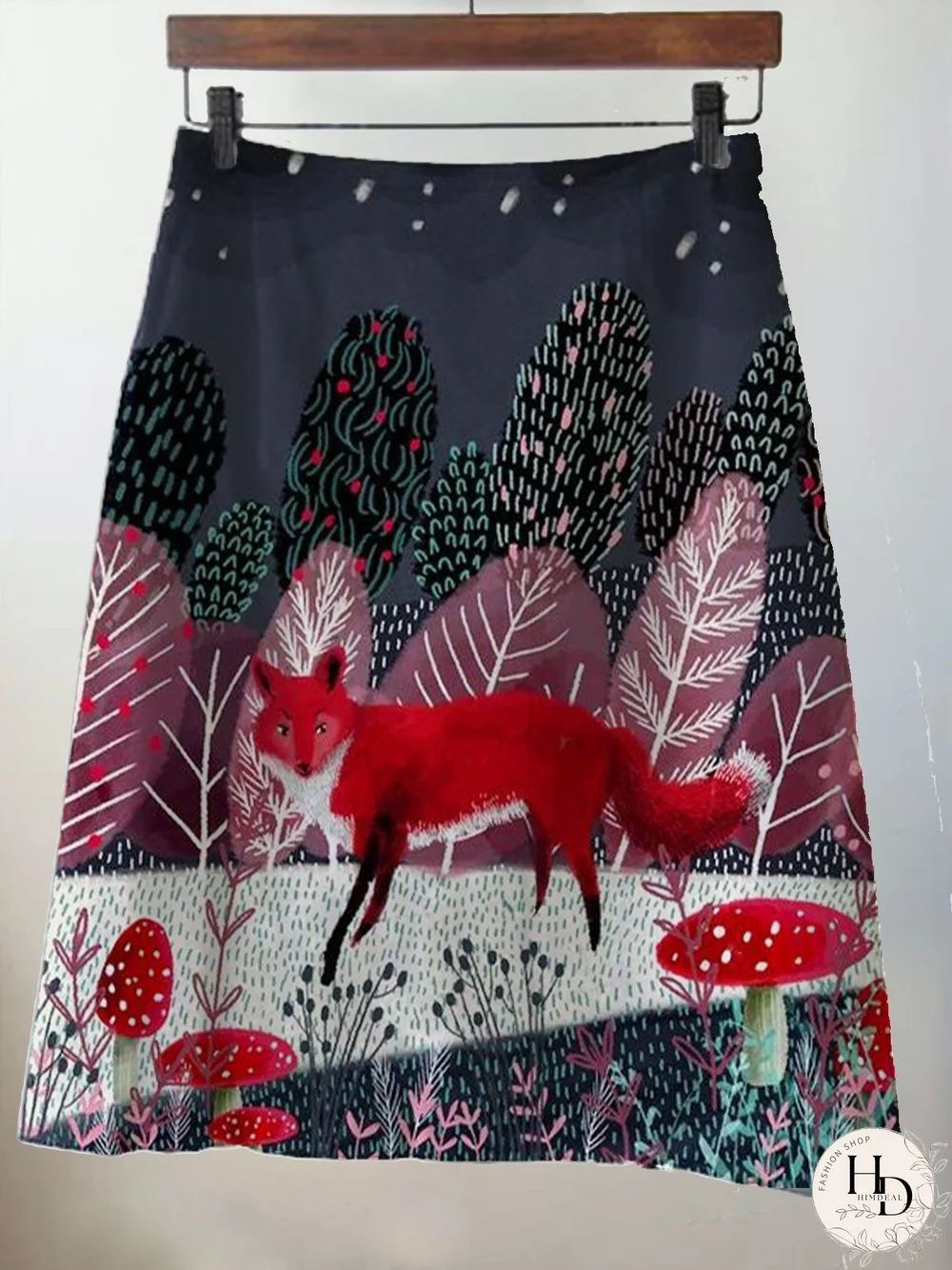 Holiday Floral-Print Skirt