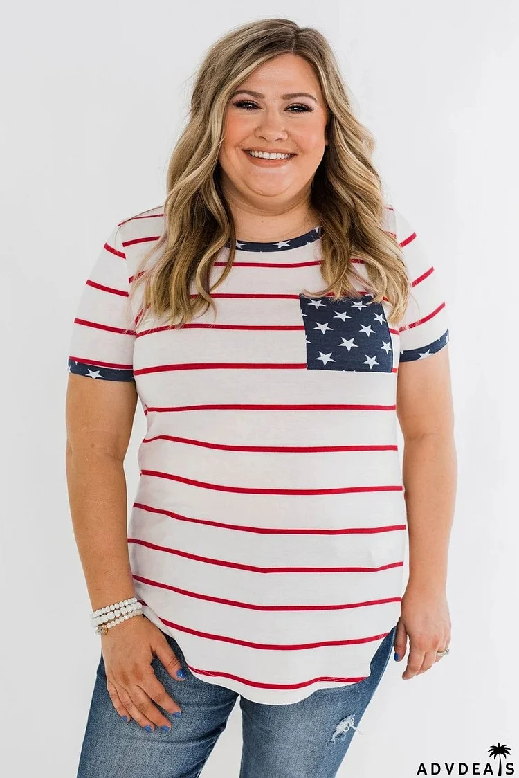 Stripes & Stars Plus Size T-shirt