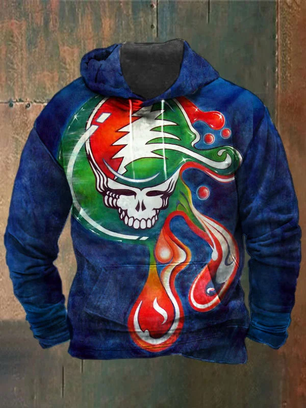 Unisex Skull Print Heavyweight Hoodies