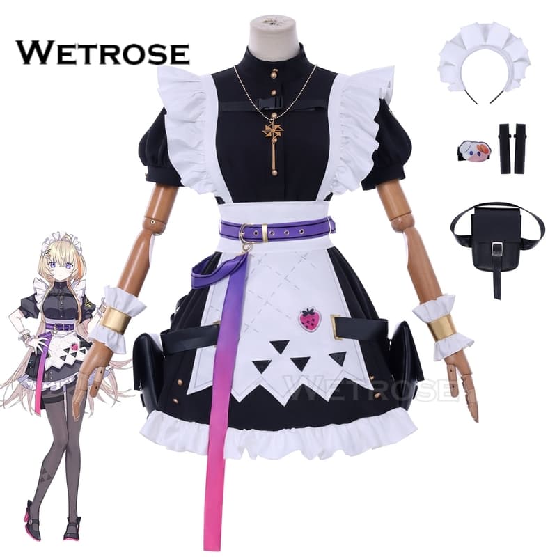 [Wetrose] Pre-Order Nijisanji JP Kana Chan Fura Kanato TranssexualMaid Outfit Cosplay Costume 風楽奏斗カナちゃんメイドコスプレ