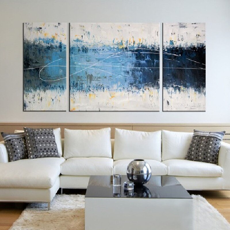 Modern Abstract Oil Painting on Canvas Graffiti Line Acrylic Paintings For Living Room Home Decor Wallpaper 3 Panel Art Pictures