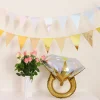 20PCS Golden Pink Blue Waves 5m Rope Decor Flags Birthday Party Supplies