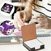 (US Local)5D DIY PU Snowman Diamond Painting Notecard Box Gem Art Sticky Note Holder