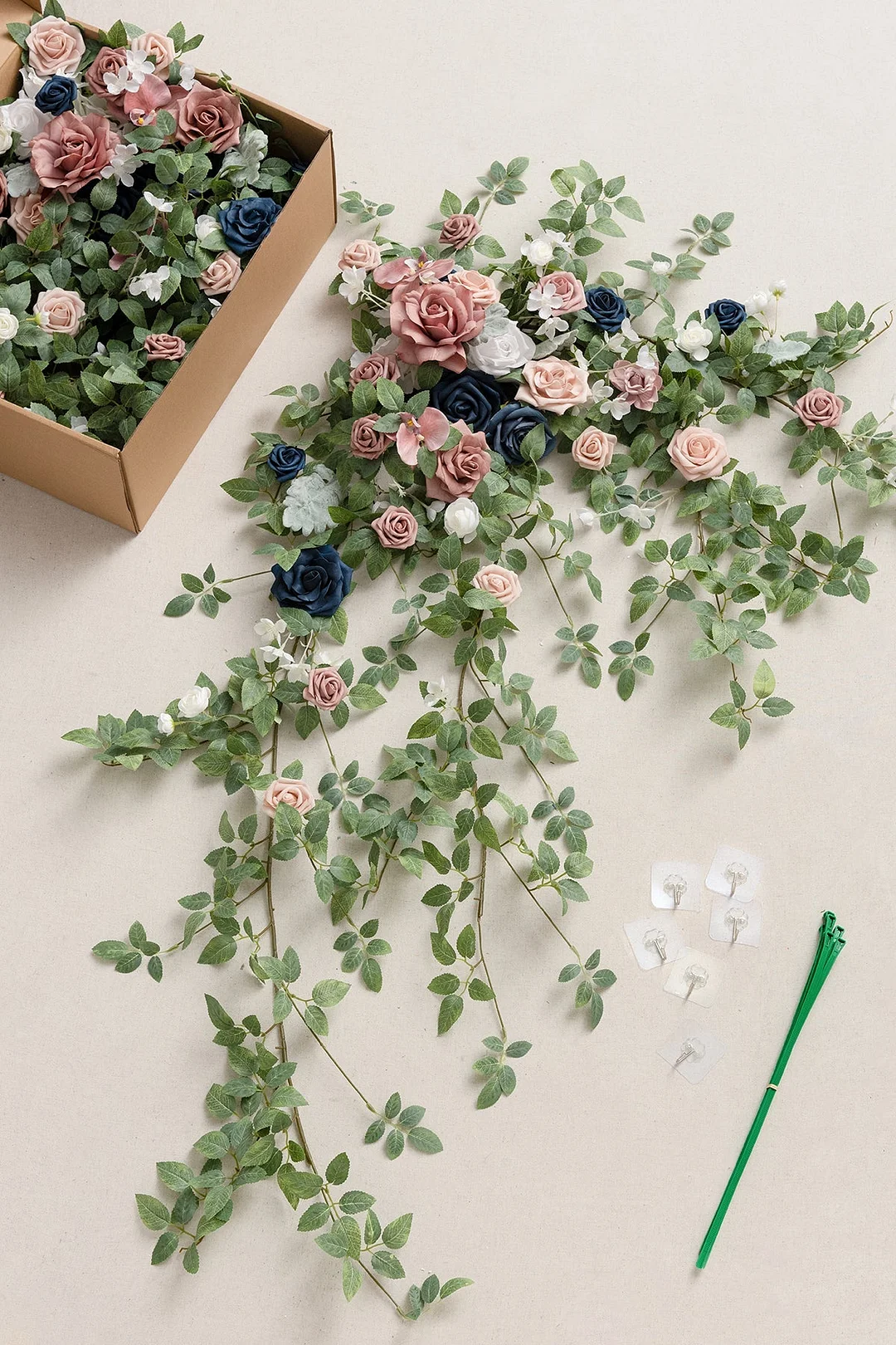 Flat Arch Flower in Dusty Rose & Navy