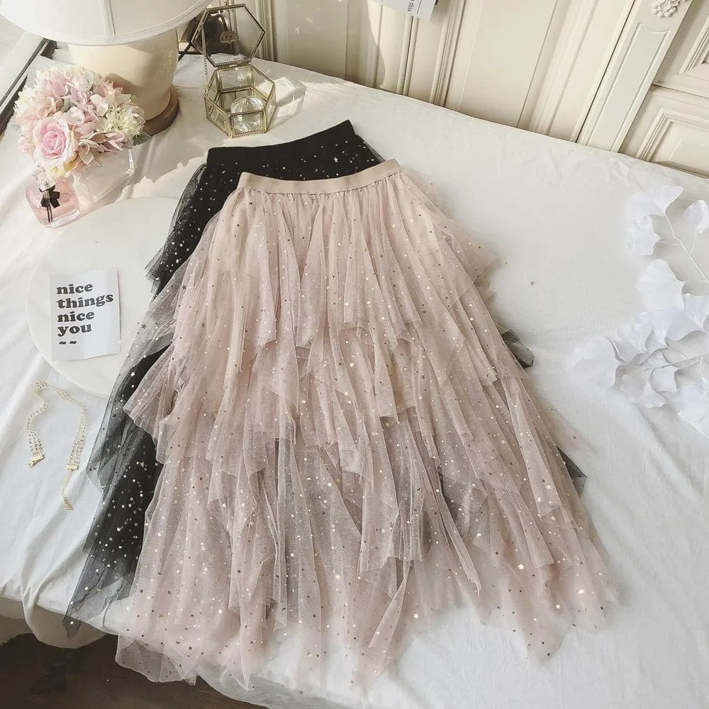 Champagne Tulle Fashion Girl Dress SP15664