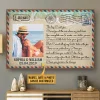 Personalized Photo/Name: Couple The Day I Met You Postcard Beach Pattern Vintage Metal Sign//Wooden Signs