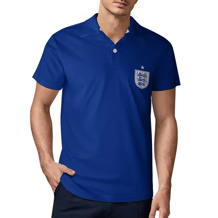 Angleterre Polo De Golf &Agrave; S&eacute;chage Rapide Coupe Homme Blanc