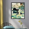 Black Cat On Lotus Leaf - 11CT Stamped Cross Stitch 40*50cm/15.75*19.69in