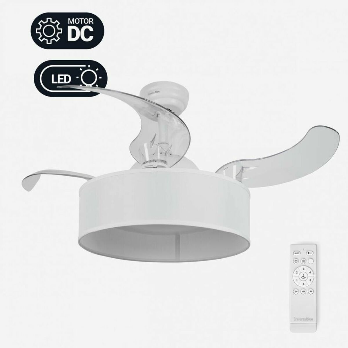 Ceiling Fan Universal Blue JALOQUE WFW &Oslash; 104 cm White 65 W