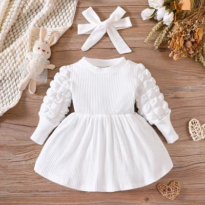white christmas dresses Patpat Baby Girl Christmas Sweet Dress Red – DiscountStore main image 0