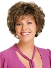 Light Brown Short Curly Hair Air Bangs Wigs