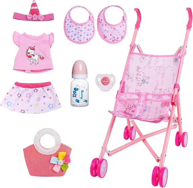  12" Doll Car Gift 9 Pcs Set Reborn Baby Doll Clothes Accessories Set - Reborndollsshop®-	 Reborndollsshop®