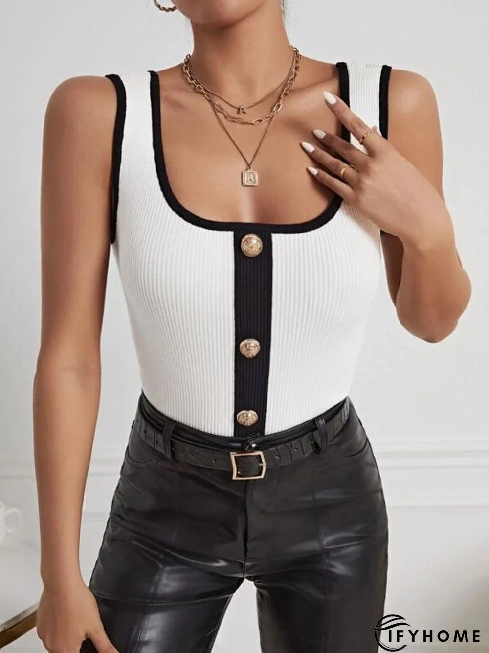 Casual Square Neck Tight Tank Top | IFYHOME