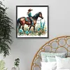 Cowboy M&auml;dchen auf dem Pferder&uuml;cken - runder Bohrer Diamantmalerei - 40*40cm
