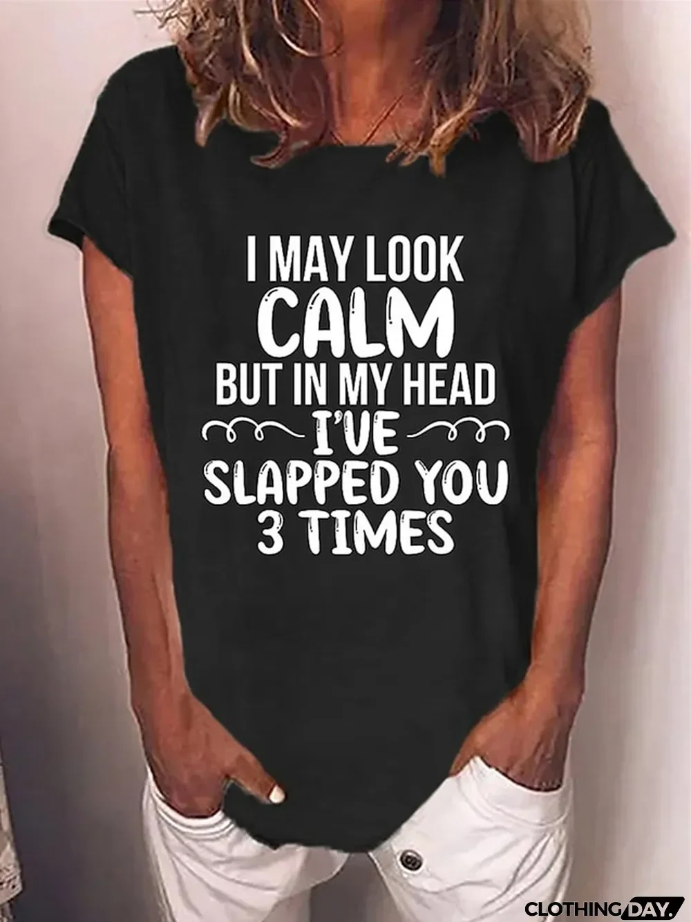 Women's T shirt Tee Letter Text Daily Weekend Black Red Blue Print Short Sleeve Basic Neon & Bright Round Neck Regular Fit