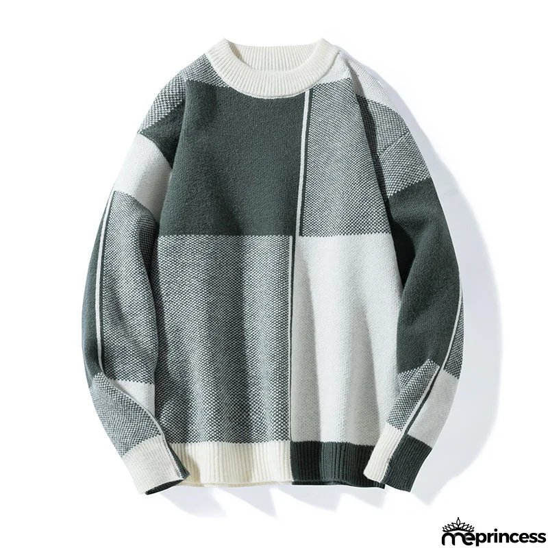 Men's O-Neck Acrylic Full Sleeve Pullovers Knitted Winter Sweater