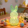 Easter Bunny Night Light 3D Printed LED Cute Rabbit Lamp Lighted Hollow Out Bunny Figurine Easter Gifts Kawaii Room Decor (5PCS)