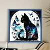 Black Cat Butterfly-11CT Stamped Cross Stitch 40*40cm