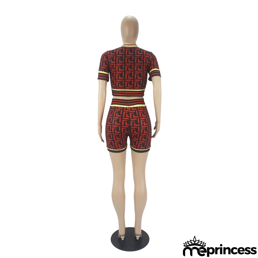 Casual Fashion Letter Embroidery Printing Short Sleeve Suit