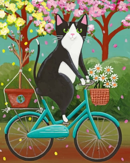 

Cat Enjoying The Spring – Paint By Numbers - 40*50CM, 501 Original