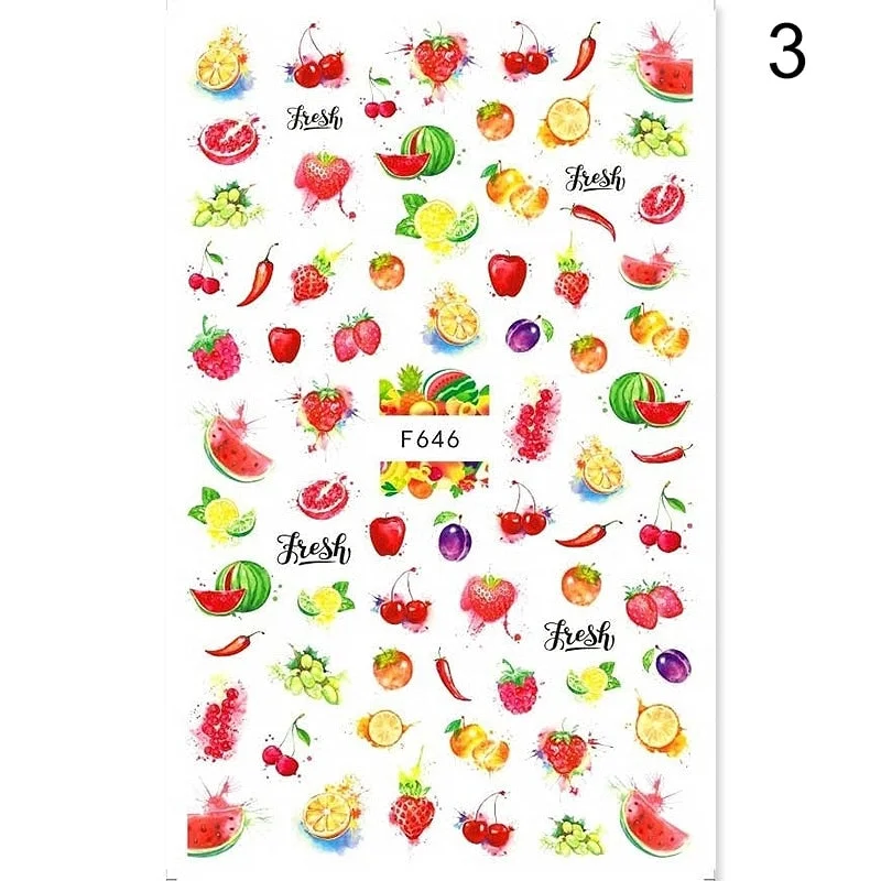 1 Sheet Nail Art 3D Nail Sticker Butterfly Colorful Nail Decals Fairy Tales Nail Transfer Decals Nail Decorations DIY Design