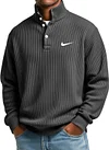 Men's Casual Versatile Button Stand Collar Sweatshirt