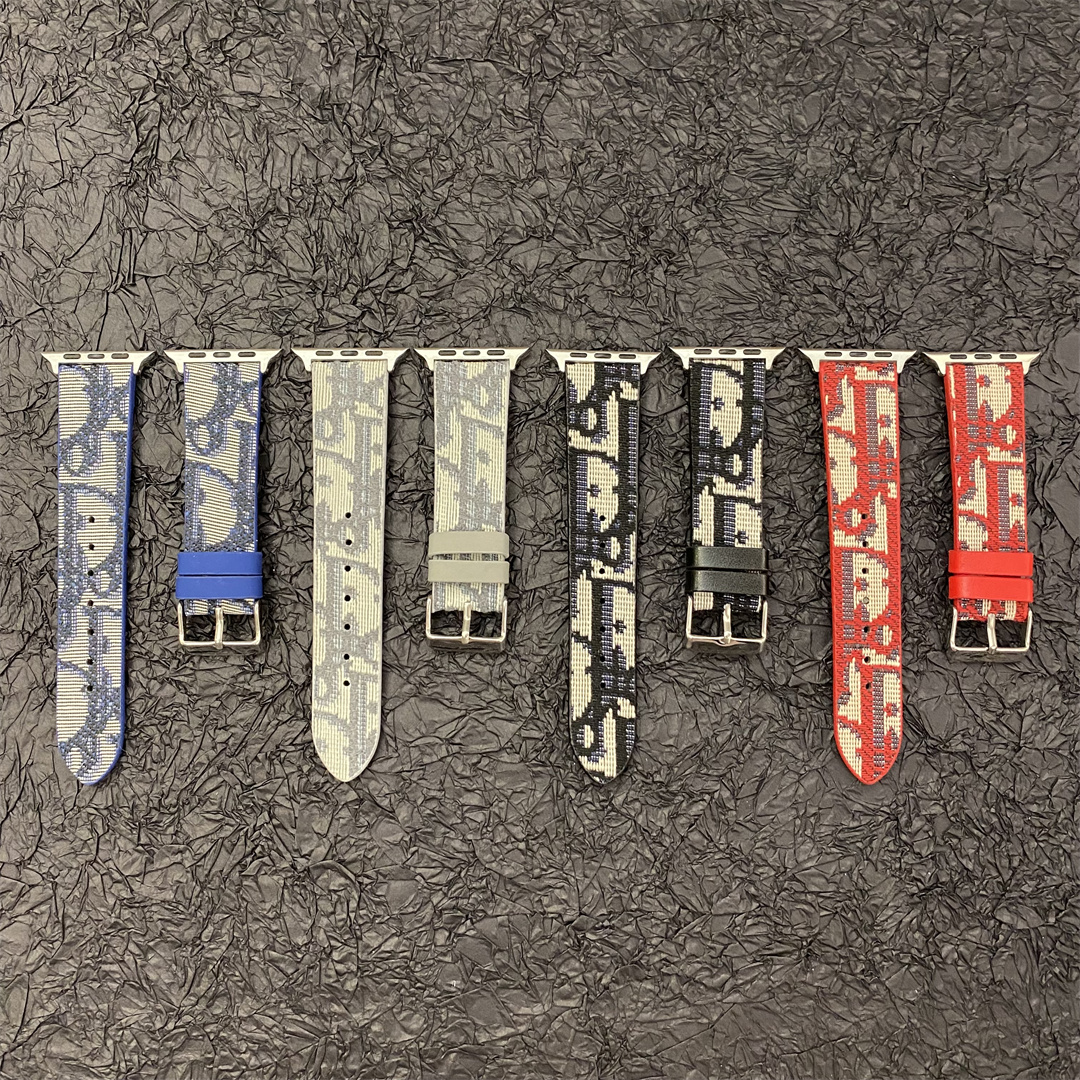 Christian Dior Premium Jacquard Fabric Apple Watch Full Series Replacement Straps