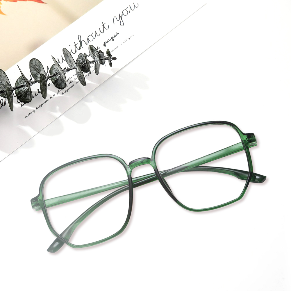 

Women Men Clear Frame Glasses Fashion Irregular Shape Optical Spectacles, Green, 501 Original