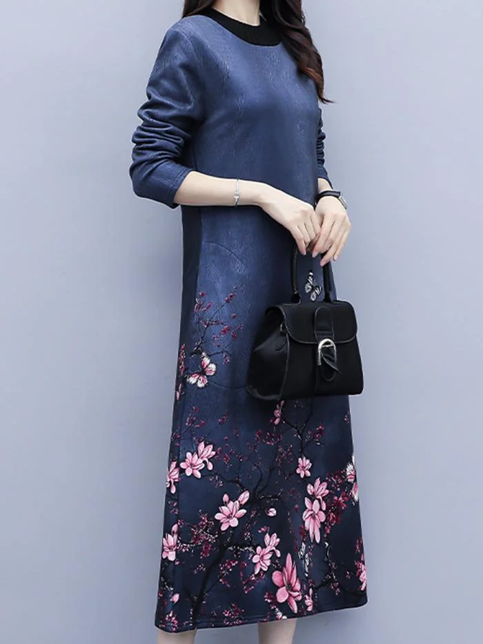 Fashion Plus Velvet Padded Dress