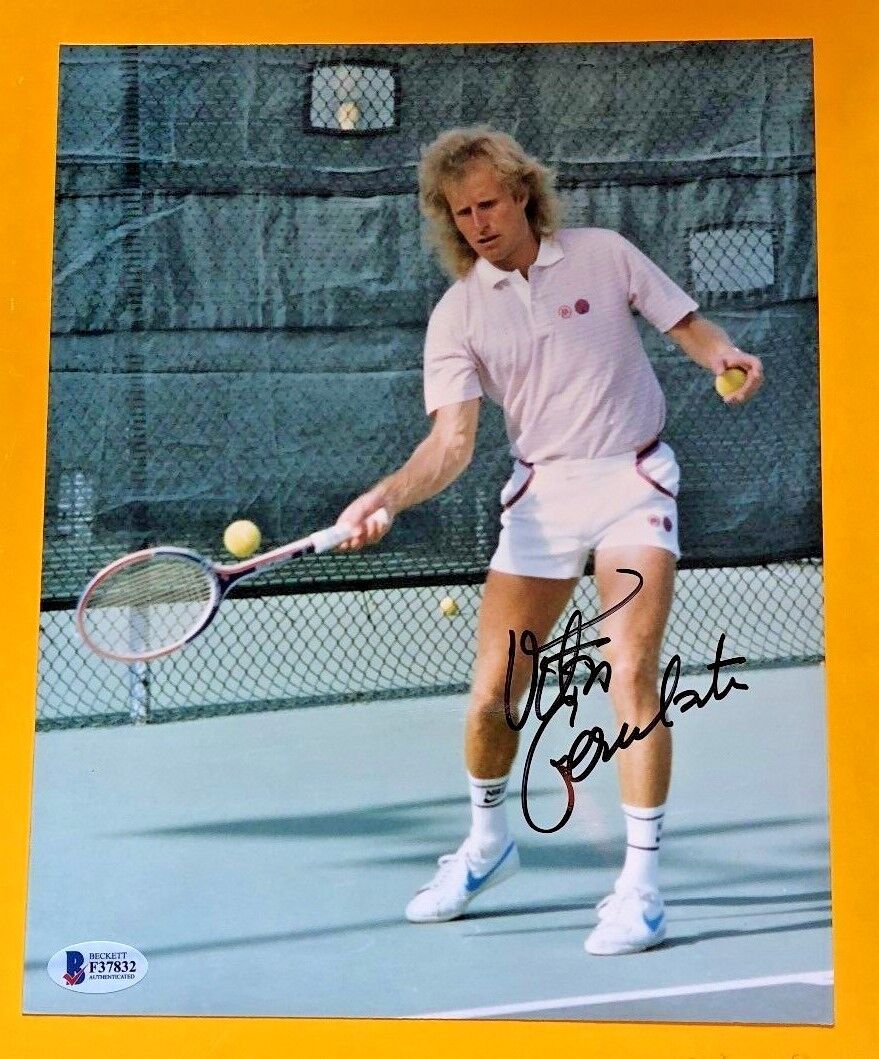 VITAS GERULAITIS SIGNED 8X10 TENNIS Photo Poster painting BECKETT CERTIFIED