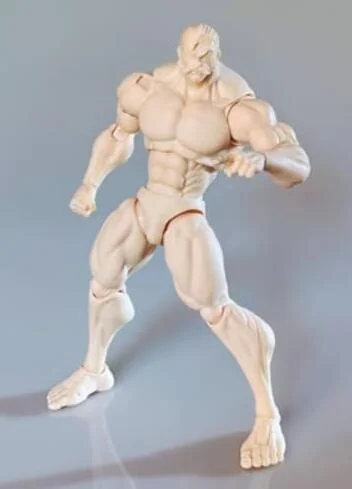 「AC] KToys 1/12 強化男性アクション素体 筋肉ボディ 可動関節フィギュア