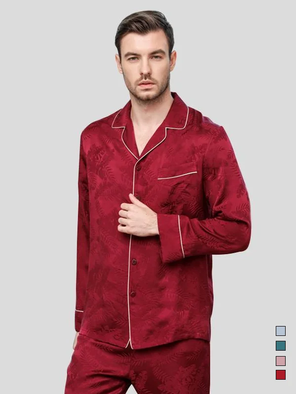 Realsilklife  Luxury Jacquard Men's Silk Pajama Set