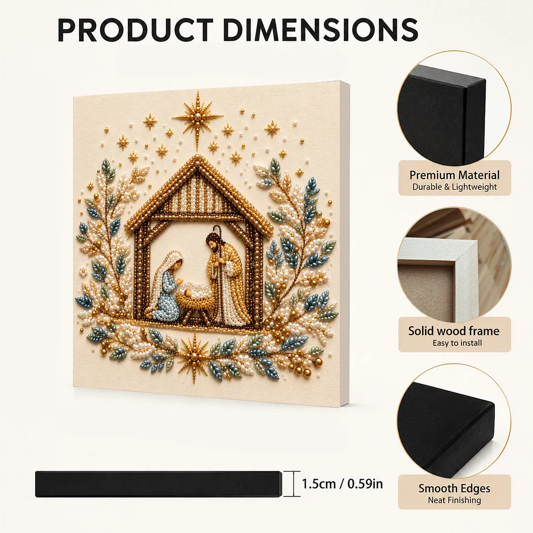 Framed Pearl Painting Kit Christmas Star Scene 7.87x7.87in