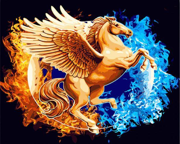 

Golden Horse With Wings – Paint By Numbers - 40*50CM, 501 Original