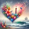 (40*40cm)Lighthouse - Full Round Drill Diamond Painting
