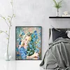 Oil Painting Girl - 11CT Stamped Cross Stitch - 40*55cm
