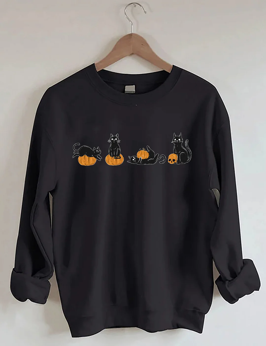 Halloween Pumpkin And Cats Sweatshirt