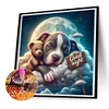 Diamond Painting -DIY Round Drill Good Night Bear and Puppy