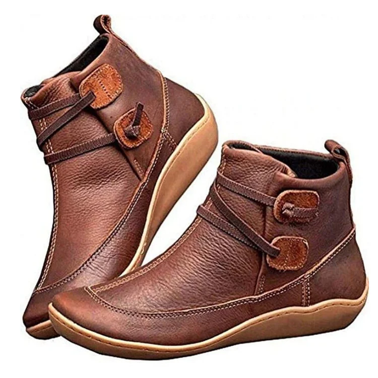 Women Snow Ankle Boots Waterproof Leather Orthopedic Shoes