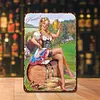 Pin Up Girl et bi&egrave;re - Panneaux en &eacute;tain m&eacute;tallique(20*30cm/30*40cm)