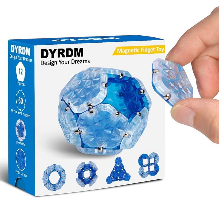 ToyTime Magnetic Fidget Sphere 12 Pcs Magnetic Pentagons Magnet Sphere Fidget Toys Stress Relief Desk Toys 