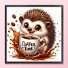 Coffee Hedgehog-11CT Stamped Cross Stitch 40*40cm/15.75*15.75in tapestrymarket