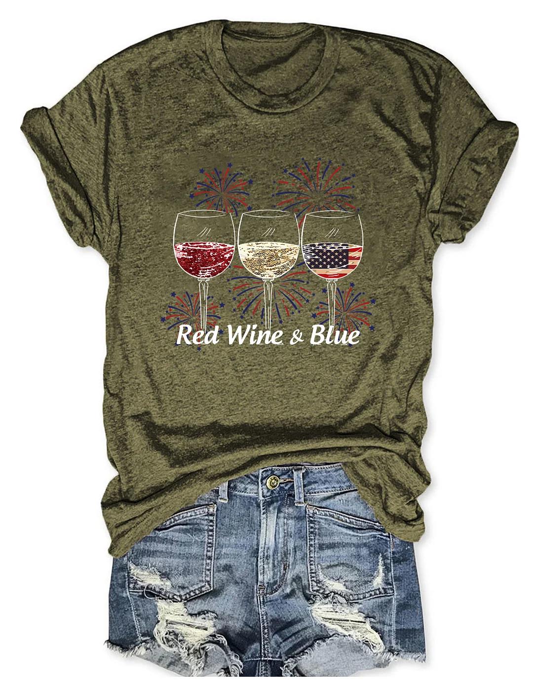 Red Wine And Blue T-shirt